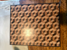 Load image into Gallery viewer, Premium Endgrain Wenge/Sapele/Cherry Cutting Board featuring a Mesmerizing Geometric 3D Square Hexagonal Design