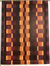 Load image into Gallery viewer, Premium Endgrain Walnut/Wenge/Maple/Cherry/Purple Heart Cutting Board with Geometric Design
