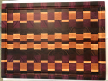 Load image into Gallery viewer, Premium Endgrain Walnut/Wenge/Maple/Cherry/Purple Heart Cutting Board with Geometric Design